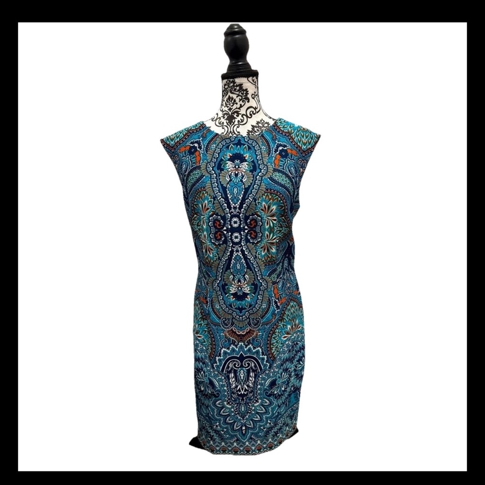Liz Claiborne Paisley Tank Top - Blue and Orange - Picture 2 of 14